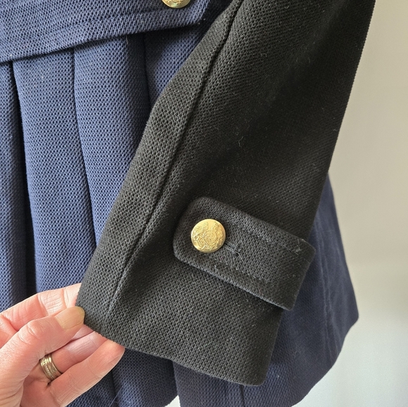 BANANA REPUBLIC Blue and Black Double-Breasted Peacoat /Blazer. Size M - Picture 8 of 16